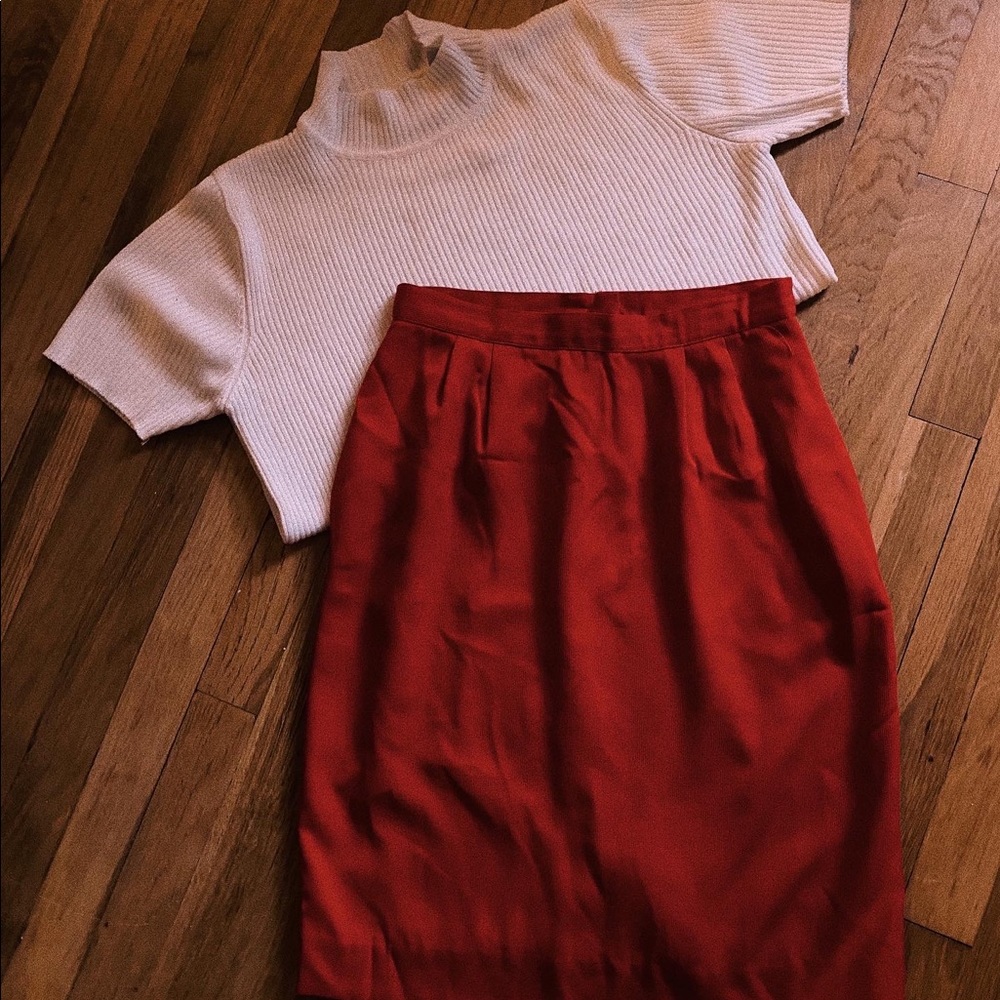 Red Pencil Skirt